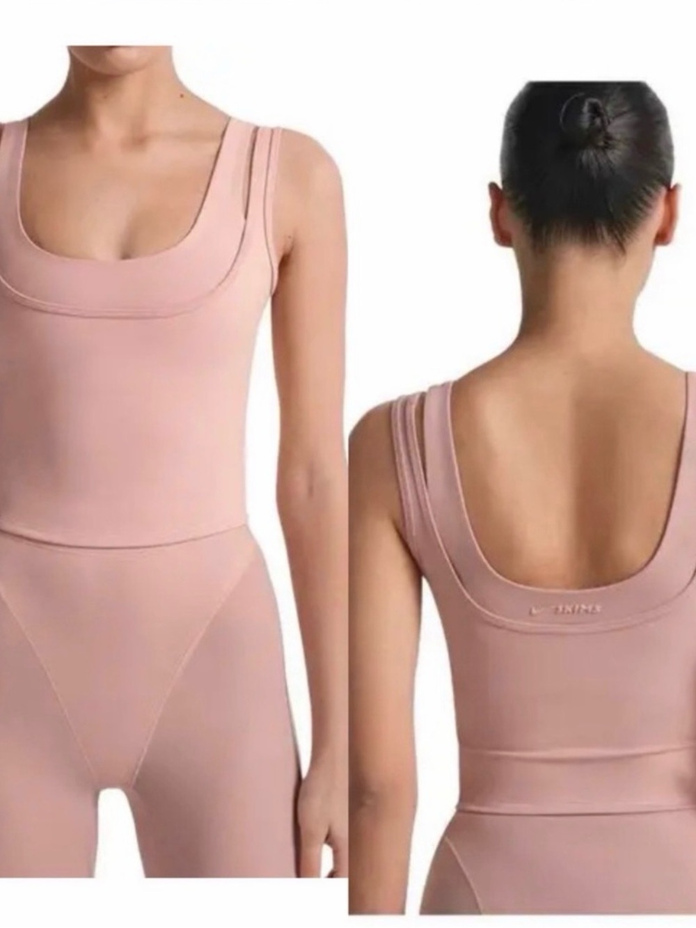 Nike SKIMS Matte Double Strap Scoop Tank Himalayan Pink Size MEDIUM NWT
